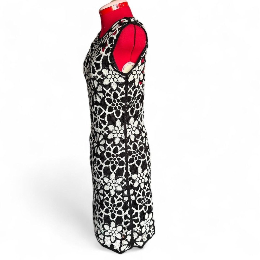 Zarr Collection black and white floral crochet dress w black slip dress size XL - Picture 3 of 8